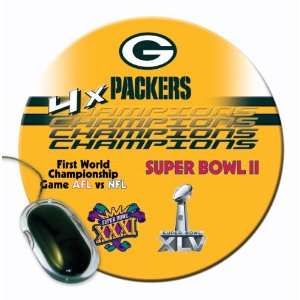  NFL Green Bay Packers 4X Super Bowl Champion Mouse Pad 