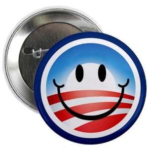  President Barack OBAMA Smiley Face Campaign Logo 2.25 inch 