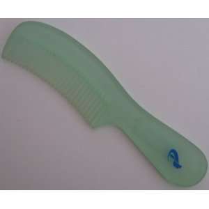 Clear Green Tinted Fine Tooth Hair Comb with Handle   6 1/2 inches x 1 