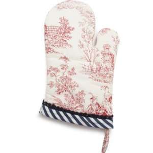    Red Rooster Toile Vintage Style Oven Mitt