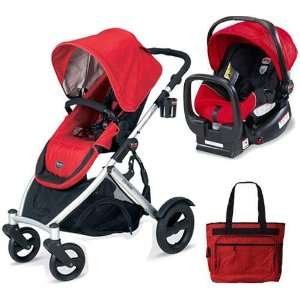   Ready Stroller and Chaperone Infant Carrier with Diaper Bag   Red