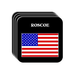  US Flag   Roscoe, Illinois (IL) Set of 4 Mini Mousepad 