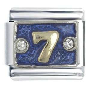  Number 7 Blue Italian Charms Pugster Jewelry