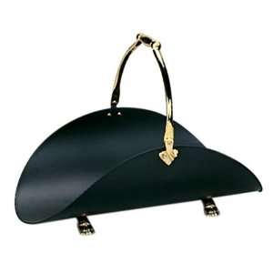  Blue Rhino Solid Brass Black Woodbasket with Cast Feet and 