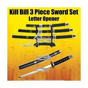 Kill Bill 3 Piece Sword Set Letter Opener With Stand  
