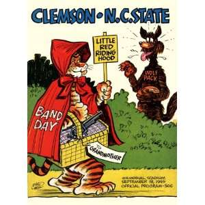  Historic Game Day Program Cover Art   CLEMSON (H) VS NORTH CAROLINA 