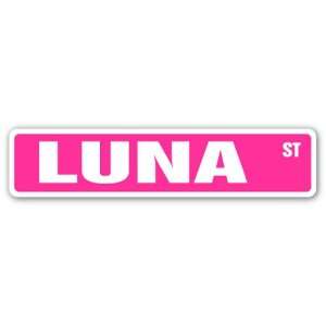 LUNA Street Sign name kids childrens room door bedroom 