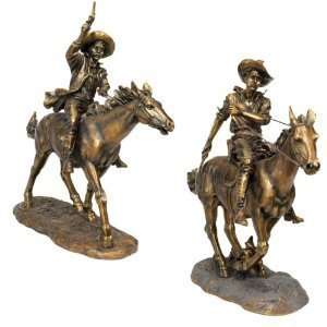   Cowboy Western Statue Sculpture Figurine   2 Sets