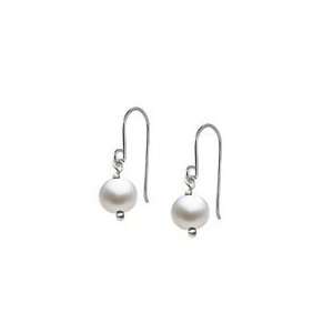  Sterling Silver Freshwater Pearl Drop Girls Hook Earrings 