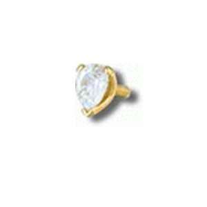  14K Gold Internal Jeweled Dermal Top (Tear Drop)   14G (1 