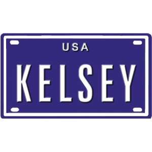 KELSEY USA BIKE LICENSE PLATE. OVER 400 NAMES AVAILABLE. TYPE IN NAME 
