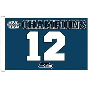 Seattle Seahawks Super Bowl XL Champions 3x5 Flag  Sports 