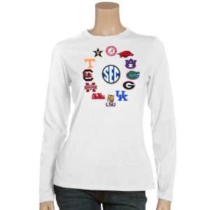  NCAA SEC Ladies White Conference Long Sleeve T shirt 