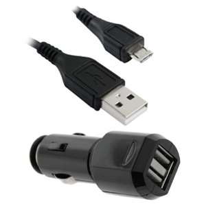  Cable + 2 Port USB Car Charger Vehicle Power Adapter for HTC EVO 3D 