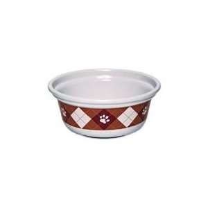   Bowl Argyle Paws / White & Brown Size 3 Cup By Petmate