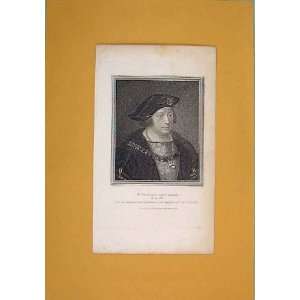  Sr Henry Guildford Viii Antique Print Portrait C1792