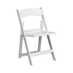  HERCULES 1000 lb. White Resin Folding Chair with Slatted 