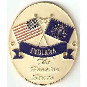   Flags   Hiking Stick Medallion   The Hoosier State 