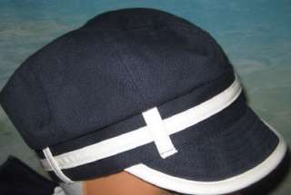 NWT Womens Girls Navy Blue Beret Newsboy Hat Cap S 6  