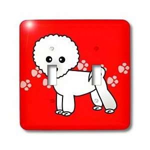  Janna Salak Designs Dogs   Cute Bichon Frise Red Paw Print 