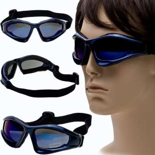 Batwing Motorcycle Goggles, BLUE Frame Great Looking Style Available 