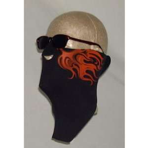  Wicked Wear Neoprene Orange Flames Cool Weather Half Face Mask 