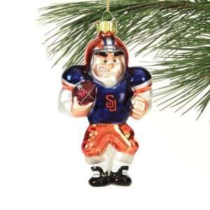  Syracuse Orange Angry Football Player Glass Ornament 