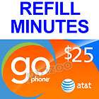 25 ATT GO PHONE Minutes   GoPhone Refill Card PIN