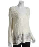 BCBGeneration chalk crochet scoop neck sweater style# 319523701