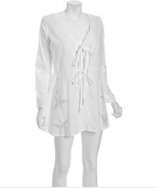 style #313620801 white starfish embroidered cotton string tie coverup