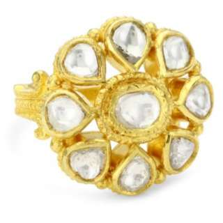 Sethi Couture Organic Beauty Flat Cut Diamond Flower Ring, Size 6.5 
