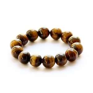    14mm Tiger Eye Beads Buddhist Bracelet for Meditation Jewelry