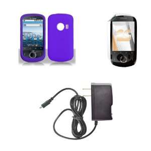 Huawei M835 (metroPCS) Premium Combo Pack   Purple Silicone Soft Skin 