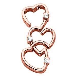  18K Rose Gold Diamond Heart Pendant   0.18 Ct. Jewelry
