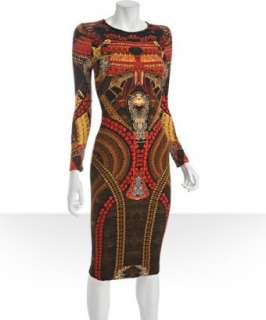 Alexander McQueen red photo printed stretch jersey dress   up 