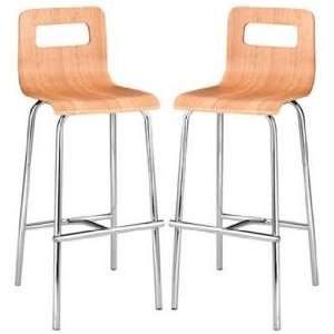   of Two Zuo Modern Escape Natural 30 High Bar Stools