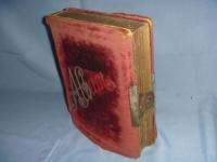   to late 1800s Victorian Photo Album Red Velvet with Photos VG  