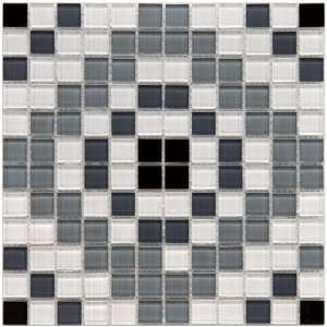 Ambit Medallion Monochrome 11 3/4 X 11 3/4 Inch Glass Mosaic Wall Tile 