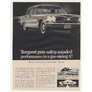  1961 Pontiac Tempest Safety Minded Performance Print Ad 