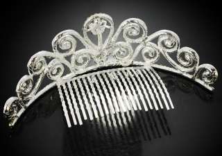 Bridal flower swarovski crystals tiara crown hair comb  