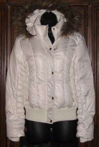Victorias Secret 2011 ~ Faux Fur Hooded Puffer Jacket $138 CREAM 