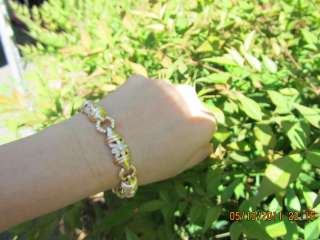   SI1Diamond Ladies Big bracelet 18k YG 49g Floral Heavy Designer  