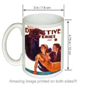  Sizzling Detective Mysteries Pulp Cover Art COFFEE MUG 