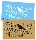 STENCIL Primitive Harvest Fall Crow Willow Wheat Leave Market Craft 