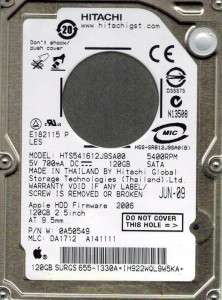 HITACHI HTS541612J9SA00 120GB P/N 0A50549 MLC DA1712 102646014578 