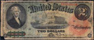 Affordable RARE 1869 $2 RAINBOW Legal Tender US Note  