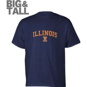  Illinois Fighting Illini Navy Fan Arch Big & Tall T Shirt 