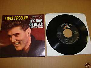 ELVIS PRESLEY ITS NOW OR NEVER 7 45 RPM PS RARE  
