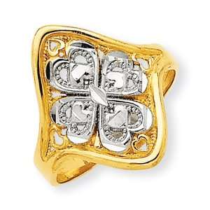  14k Gold & Rhodium Diamond cut Filigree Ring Jewelry