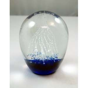 Murano Design Mouth Blown Glass Art Abstract Crystal Egg Handmade Art 